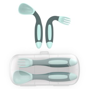 Children Tableware Set Manufacturer - Spoon Fork with Travel Case PP Material for Daily Feeding