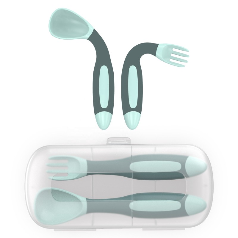 Children Tableware Set Manufacturer - Spoon Fork with Travel Case PP Material for Daily Feeding
