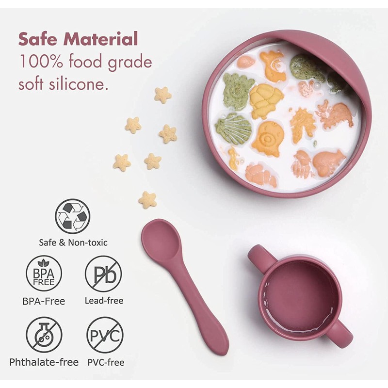 Silicone Baby Feeding Set Manufacturer - Manufacturer Wholesale BPA Free Fork Spoon Cup Bowl Plate Bibs