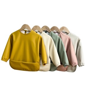 Baby Feeding Apron Manufacturer - Factory Wholesale High Quality Waterproof Smock Bib Clothes with Pocket