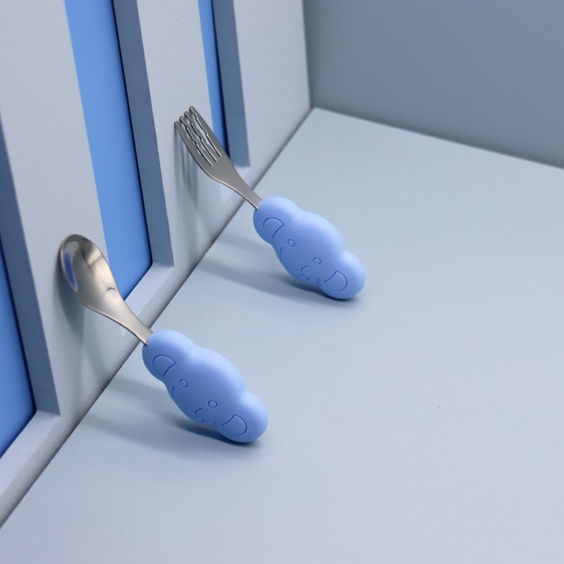 Baby Led Weaning Spoons Set Manufacturer - First Stage Feed Cutlery Toddler Tableware Silicone Pre-Spoon Fork