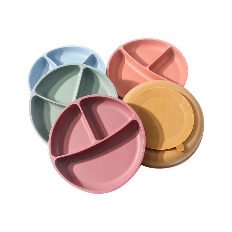 Silicone Baby Plate Set Manufacturer - Manufacturer Wholesale BPA Free Divided Suction with Lid