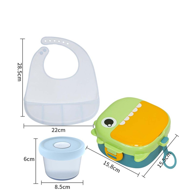 Silicone Baby Feeding Set Manufacturer - Biboo New BPA Free Eco-Friendly Storage Box Bowl Bib Set