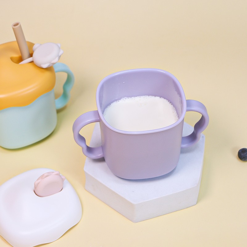 Baby Sippy Cups Manufacturer - New Arrival 300ml Portable Removable Silicone Water Milk with Handle