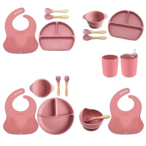 Silicone Tableware Set Manufacturer - Food Grade for Newborn Babies Toddlers Suction Plate Bowl