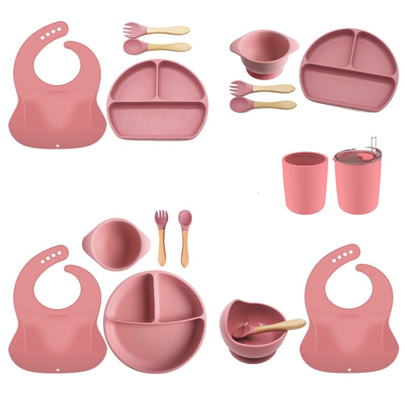 Silicone Tableware Set Manufacturer - Food Grade for Newborn Babies Toddlers Suction Plate Bowl