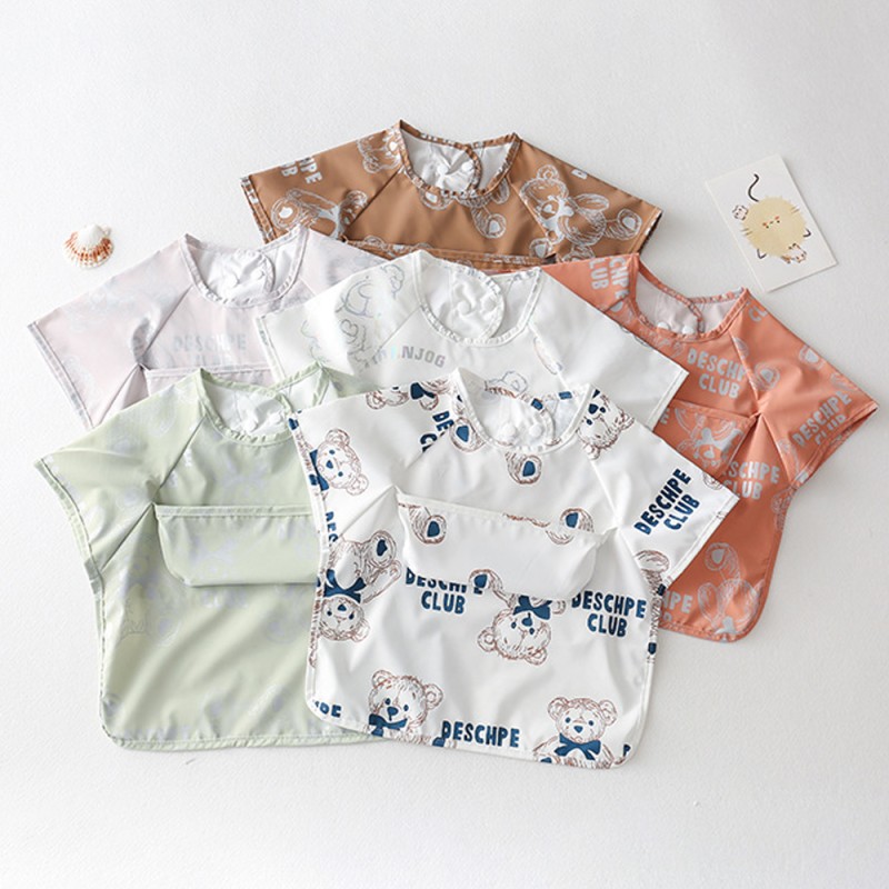 Toddler Feeding Apron Manufacturer - Wholesale High Quality Long Sleeved Waterproof Smock Bib Clothes for Baby