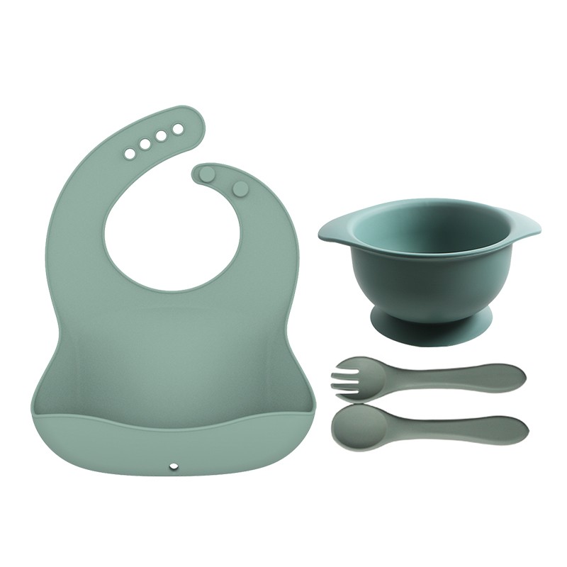 Eco Friendly Baby Bowl Set Manufacturer - Placemat Bowl Folding Bib Food Grade Silicone Bowl Mat Spoon