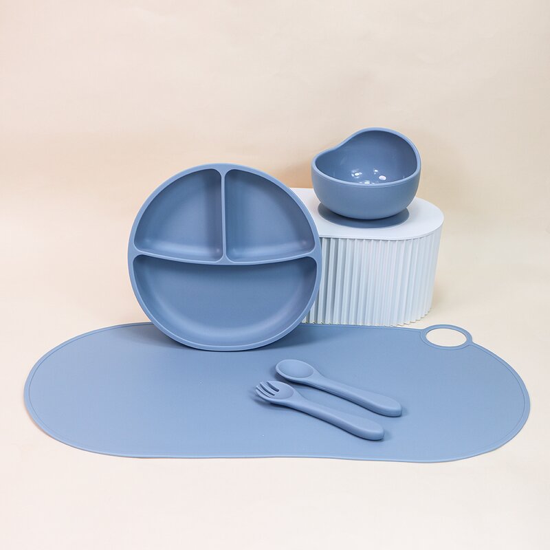 Silicone Placemat Set Manufacturer - Food Grade Suction Bowl Plate Spoon Fork Place Mat for Kids