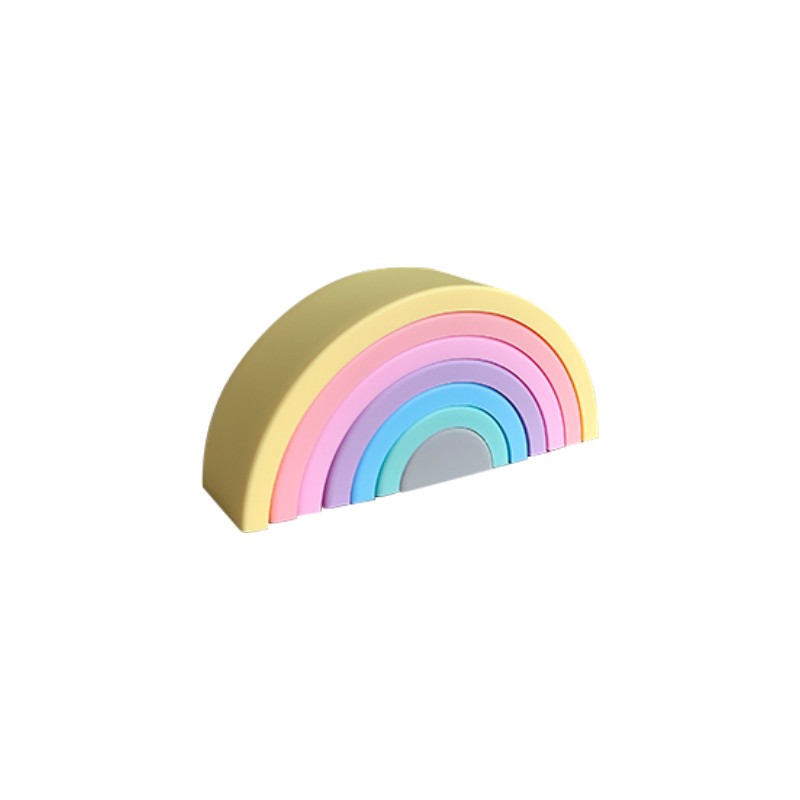 Silicone Stacking Toy Manufacturer - Custom New Arrival Soft Toddler Rainbow Nesting Blocks Toys
