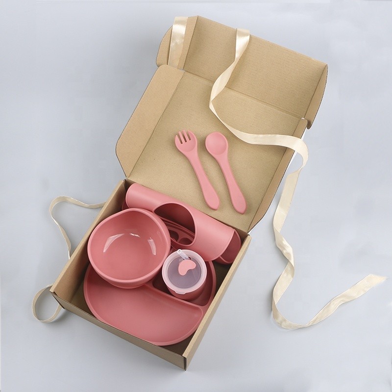 Silicone Baby Feeding Set Manufacturer - Wholesale Cute Kid Food Suction Plate Bibs Dinnerware