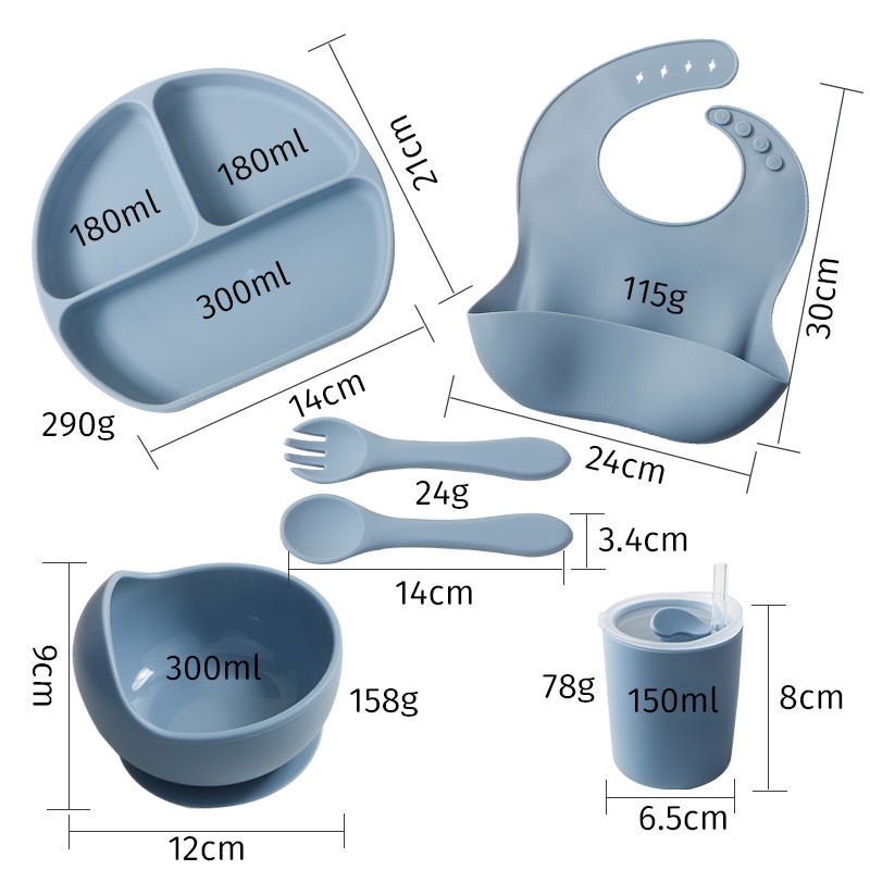 Silicone Kid Dining Set Manufacturer - BPA-Free Food Grade Divided Animal Plates for Baby
