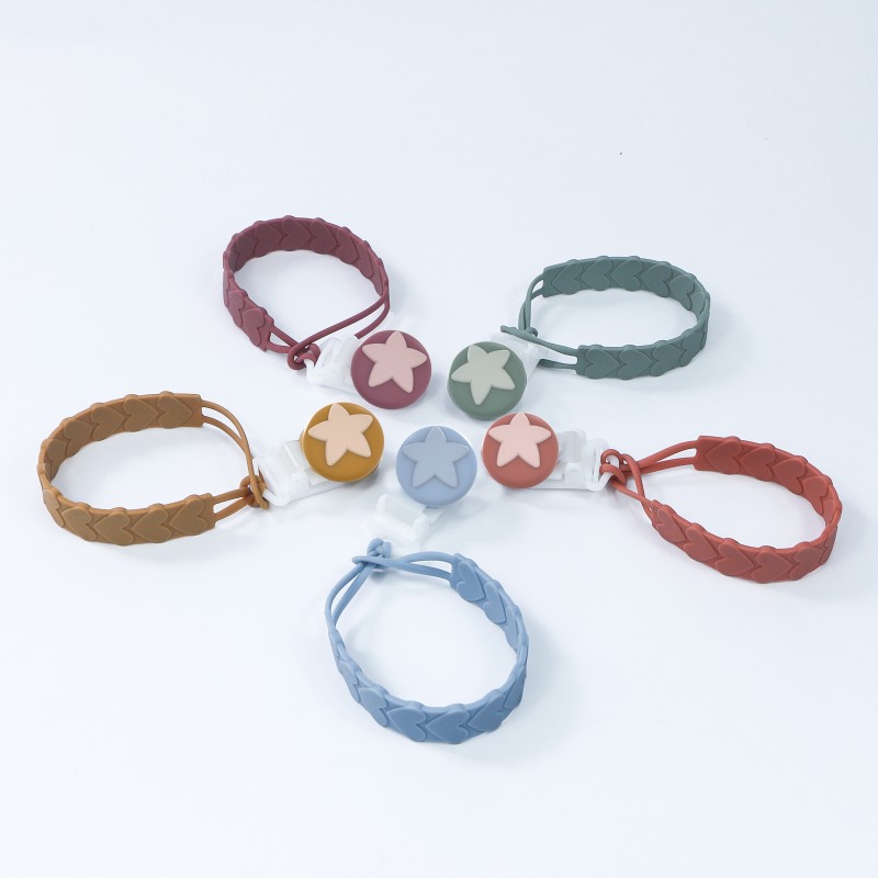 Pacifier Chain Holder Manufacturer - Custom Food-Grade Silicone Macrame Dummy Clip for Baby 0-12 Months