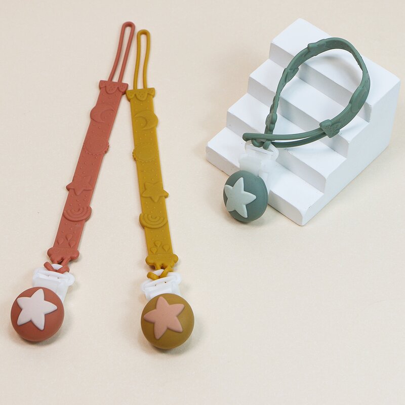 Pacifier Teether Holder Set Manufacturer - Hot Selling Adjustable Silicone Animal Custom Beads Clip