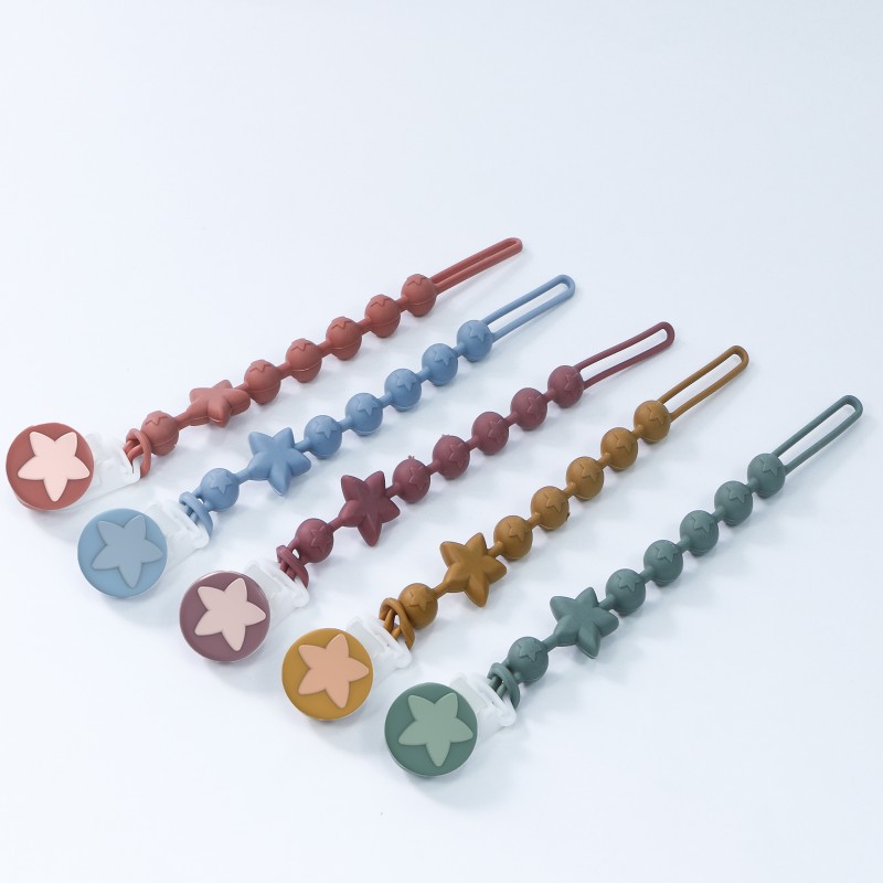 Silicone Pacifier Holder Manufacturer - New Arrival Biboo Bpa Free Dummy Beads Clips Chain Clip