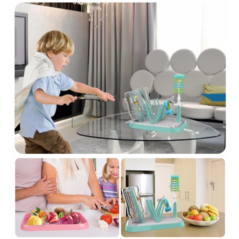 Baby Bottle Drying Rack Manufacturer - Wholesale Multifunctional Foldable Plastic Portable with Brush