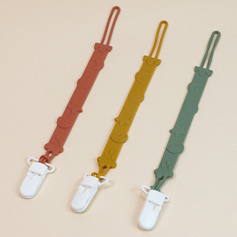 Pacifier Teether Holder Set Manufacturer - Hot Selling Adjustable Silicone Animal Custom Beads Clip