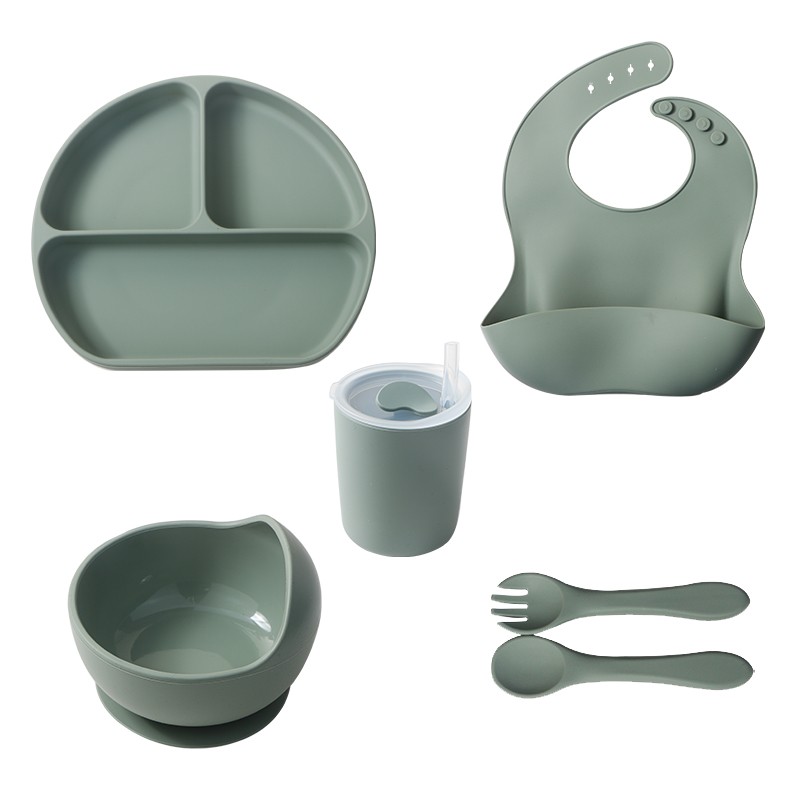 Silicone Kid Dining Set Manufacturer - BPA-Free Food Grade Divided Animal Plates for Baby