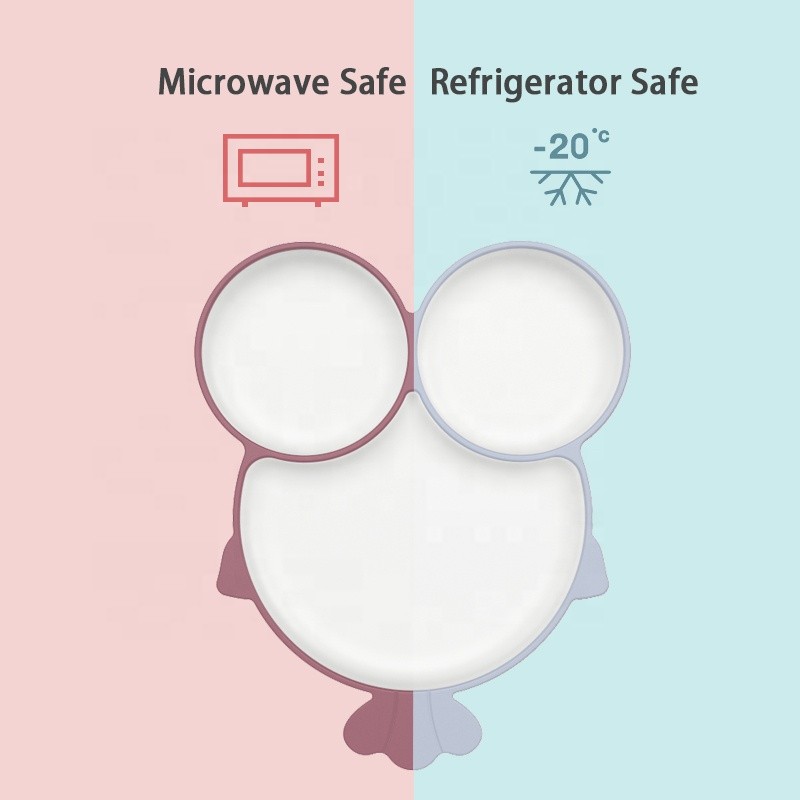 Toddler Diningware Set Manufacturer - Silicone Divided Suction Plate with Spoon Fork Pre-Training