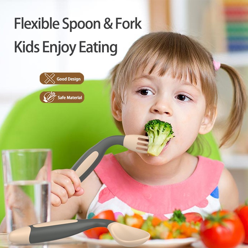 Baby Feeding Utensils Set Manufacturer - Best Selling Manufacture Bendable Spoon and Fork Tableware Set