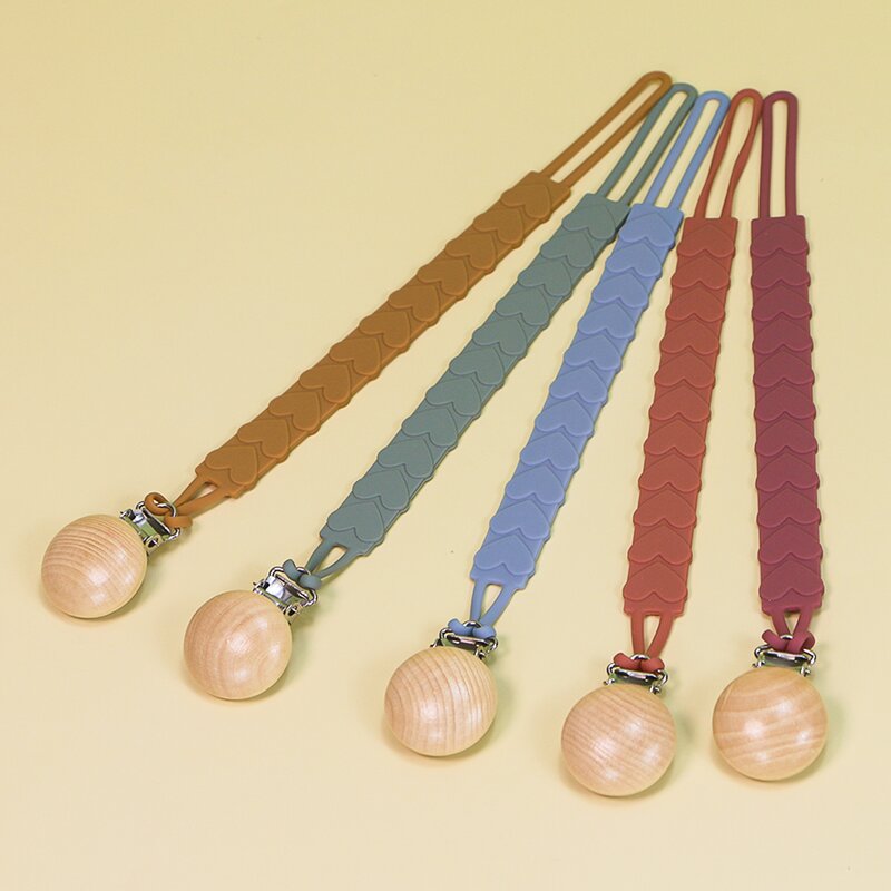 Pacifier Teether Holder Set Manufacturer - Hot Selling Adjustable Silicone Animal Custom Beads Clip