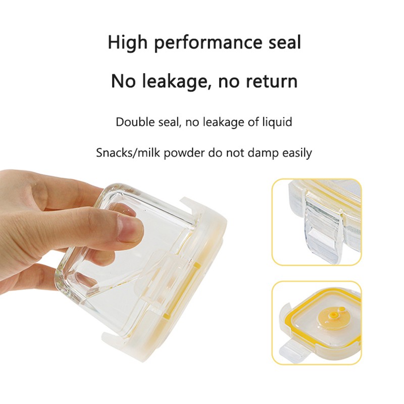 Baby Storage Container Manufacturer - Wholesale New Portable Plastic Lid Glass Snack Food Crisper Set