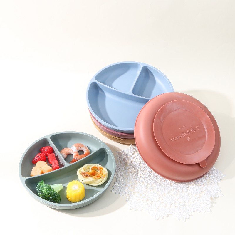 Silicone Baby Plate Set Manufacturer - Manufacturer Wholesale BPA Free Divided Suction with Lid