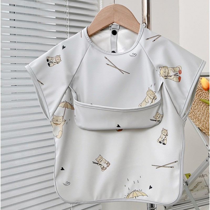 Baby Smock Bibs Manufacturer - Customized Sublimation Waterproof Long Sleeve Apron Feeding Clothing Bib