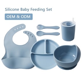 Silicone Baby Feeding Set Manufacturer - Manufacturer Wholesale BPA Free Fork Spoon Cup Bowl Plate Bibs