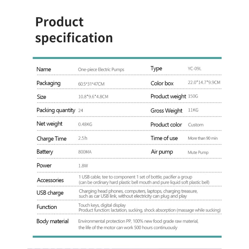 Electric Breast Milk Pump Manufacturer - Portable Wireless Silicone Hands-Free 180ml Capacity Wearable
