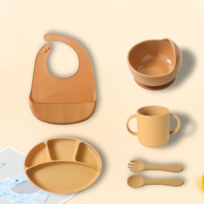 Silicone Baby Bowl Set Manufacturer - Wholesale Suction Plate Training Cup Spoon Fork Bibs