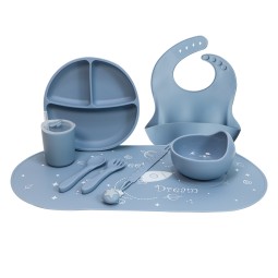 Silicone Kids Tableware Manufacturer - Custom Suction Bowl Bib Spoon Fork Plate Set
