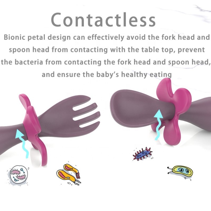 Baby Utensils Set Manufacturer - OEM Free Sample BPA Free Silicon Spoon Toddler Wooden Bamboo Spoon