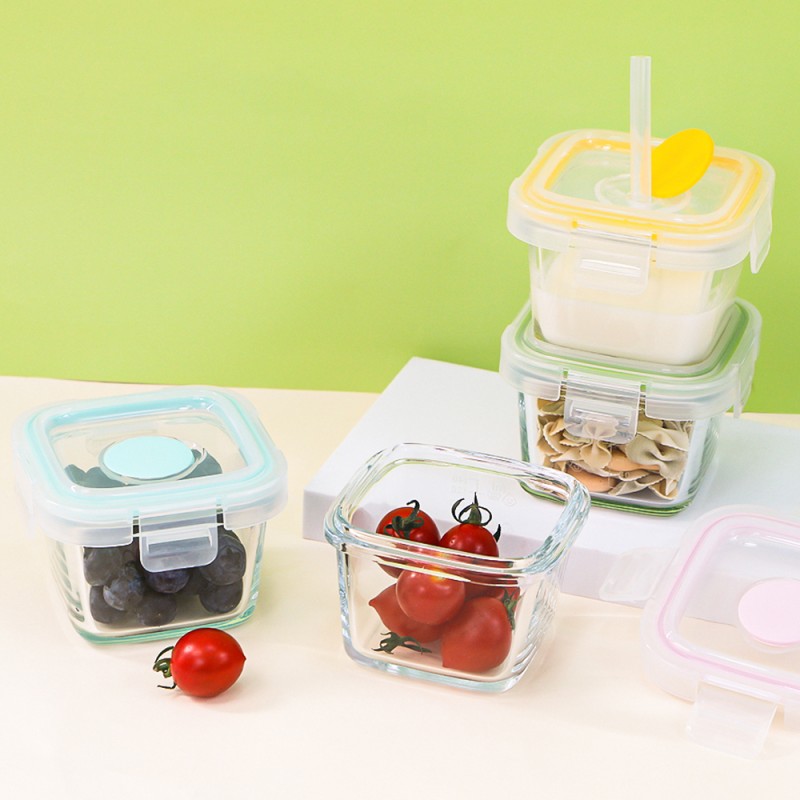 Baby Storage Container Manufacturer - Wholesale New Portable Plastic Lid Glass Snack Food Crisper Set
