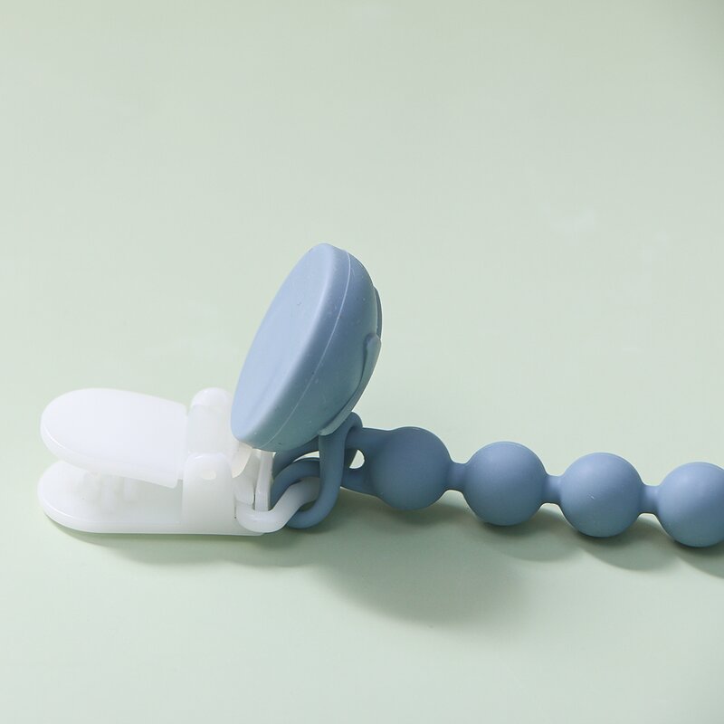 Pacifier Teether Holder Set Manufacturer - Hot Selling Adjustable Silicone Animal Custom Beads Clip