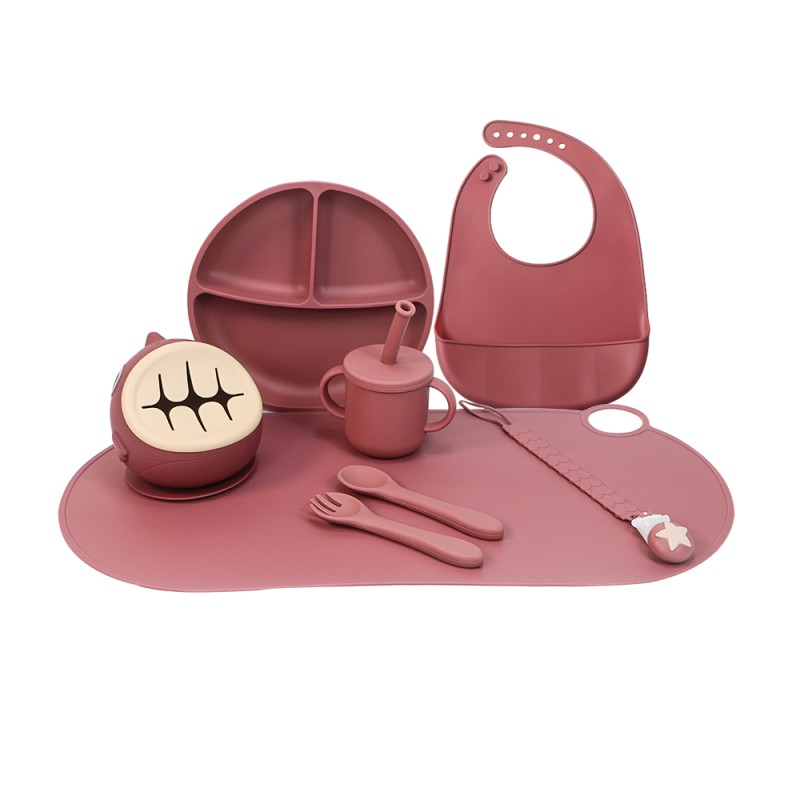 Silicone Baby Tableware Manufacturer - Wholesale Plate Snack Bowl Fork Spoon Cups Bibs Set