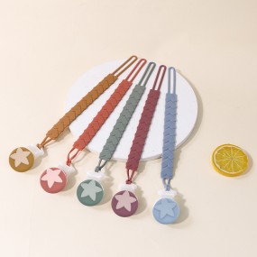Pacifier Chain Holder Manufacturer - Custom Food-Grade Silicone Macrame Dummy Clip for Baby 0-12 Months