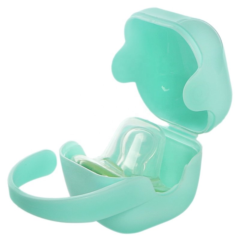 Pacifier Clips Holder Manufacturer - Portable BPA Free Silicone Teether Soother Box Case Chain Clip