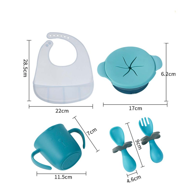 Kids Feeding Products Manufacturer - Biboo OEM/ODM BPA Free PP Plastic Snack Cup Bowl Bib Set