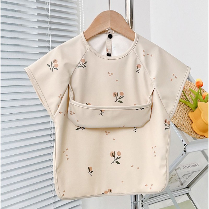 Baby Feeding Apron Manufacturer - Wholesale New Arrival Eco Friendly Waterproof Long Sleeved Smock Bib with Pocket