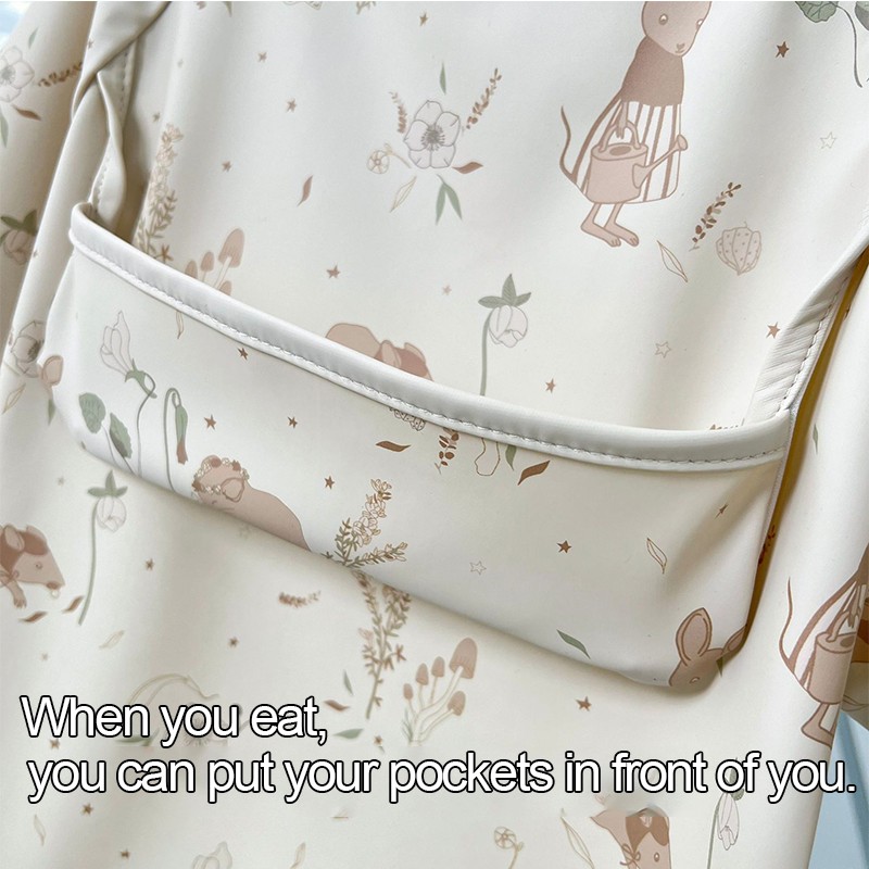 Baby Dribble Bibs Manufacturer - Manufacturer's Hot Sale Eco-Friendly PU High Quality Short Sleeve Apron Snap Button