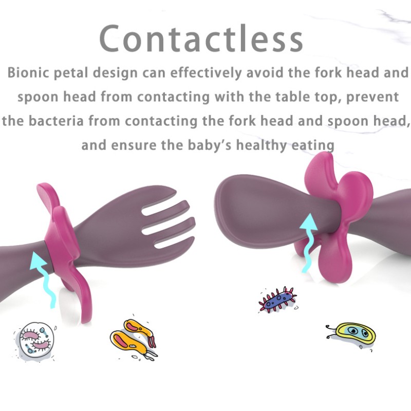 Silicone Spoon Set Manufacturer - Hot Sales Eco Friendly Children Pre Toddler Utensils Kids Cutlery Spoon Fork
