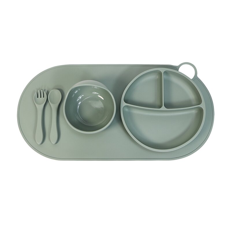 Silicone Placemat Set Manufacturer - Food Grade Suction Bowl Plate Spoon Fork Place Mat for Kids