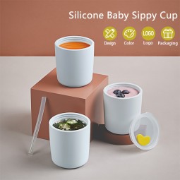 Silicone Sippy Cup Manufacturer - BPA-Free Eco-Friendly Safe No-Spill Lid Straw for Infant Toddler