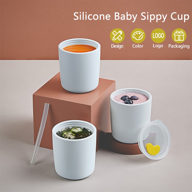 Silicone Sippy Cup Manufacturer - BPA-Free Eco-Friendly Safe No-Spill Lid Straw for Infant Toddler
