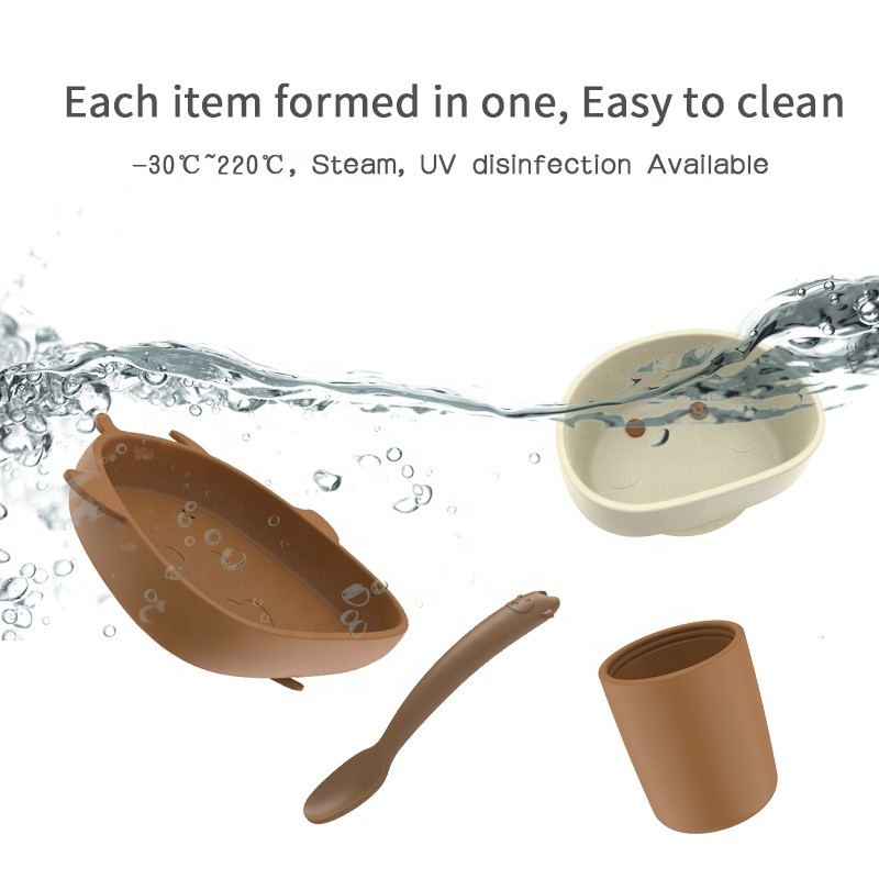 Silicone Feeding Set Manufacturer - Wholesale Suction Plates Training Sippy Cup Spoon Bowl Set