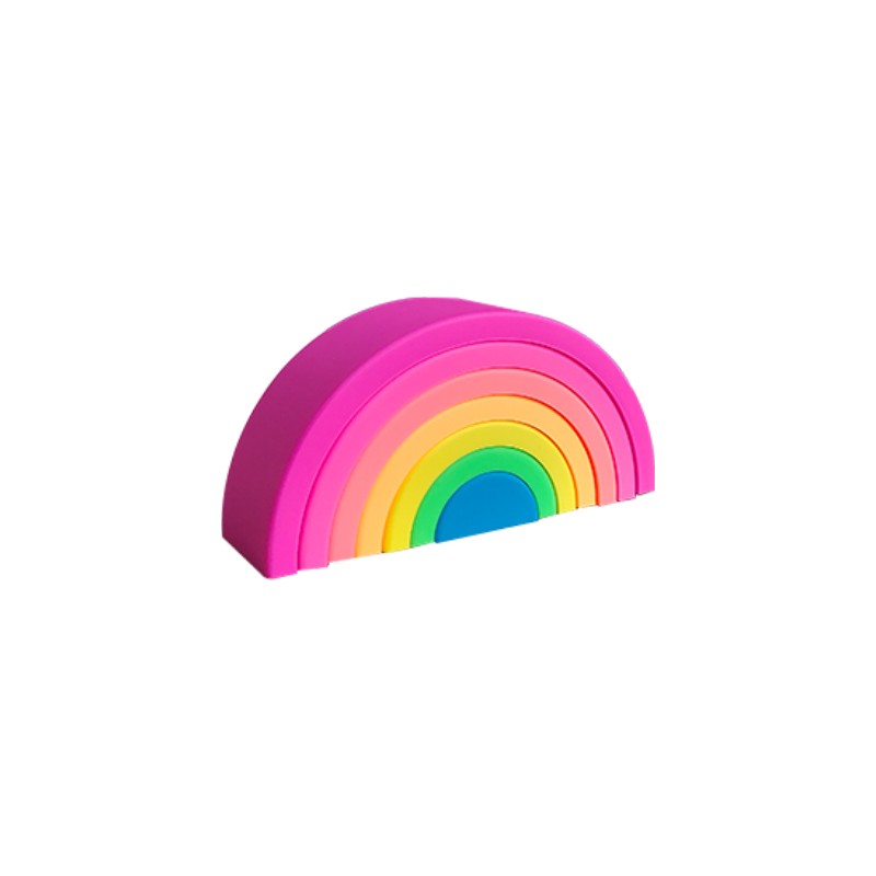 Silicone Stacking Toy Manufacturer - Custom New Arrival Soft Toddler Rainbow Nesting Blocks Toys