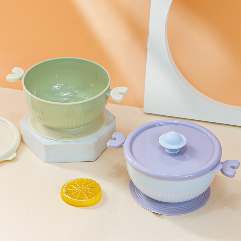 Kids Food Bowl Manufacturer - Anti Spill PP Plastic Transparent School Lunch Suction Bowl for Children