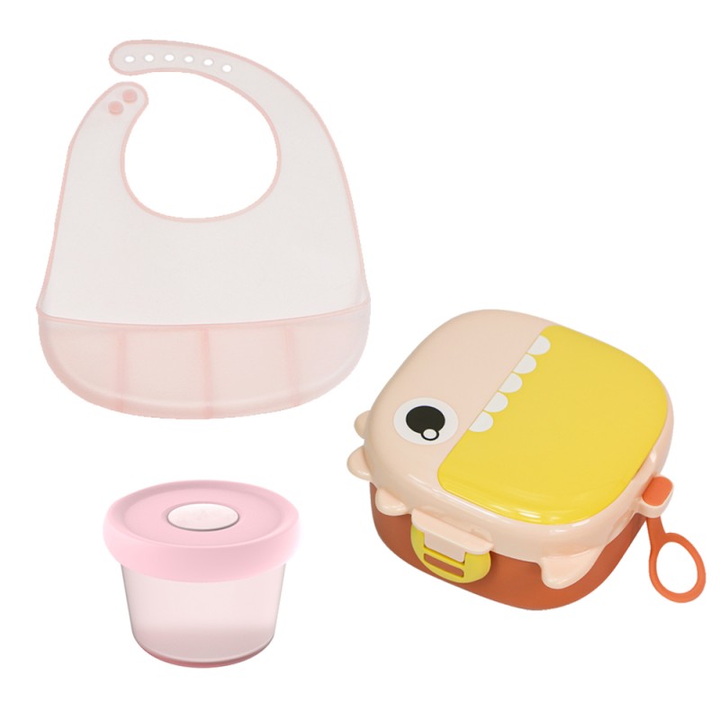 Silicone Baby Feeding Set Manufacturer - Biboo New BPA Free Eco-Friendly Storage Box Bowl Bib Set