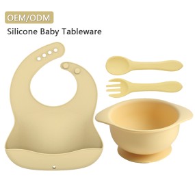 Eco Friendly Baby Bowl Set Manufacturer - Placemat Bowl Folding Bib Food Grade Silicone Bowl Mat Spoon